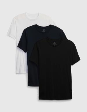 Gap 100% Organic Cotton Standard Crewneck T-Shirt (3-Pack) multi