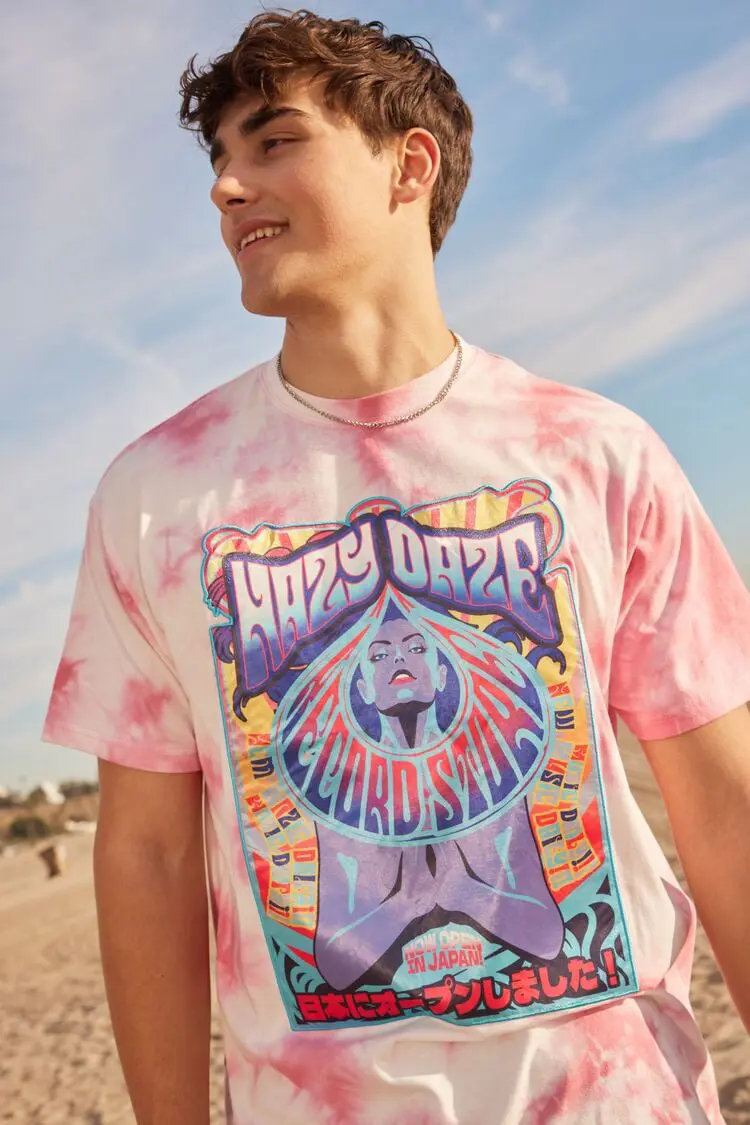Forever 21 Forever 21 Tie Dye Hazy Daze Graphic Tee Hot Pink/Multi. 1