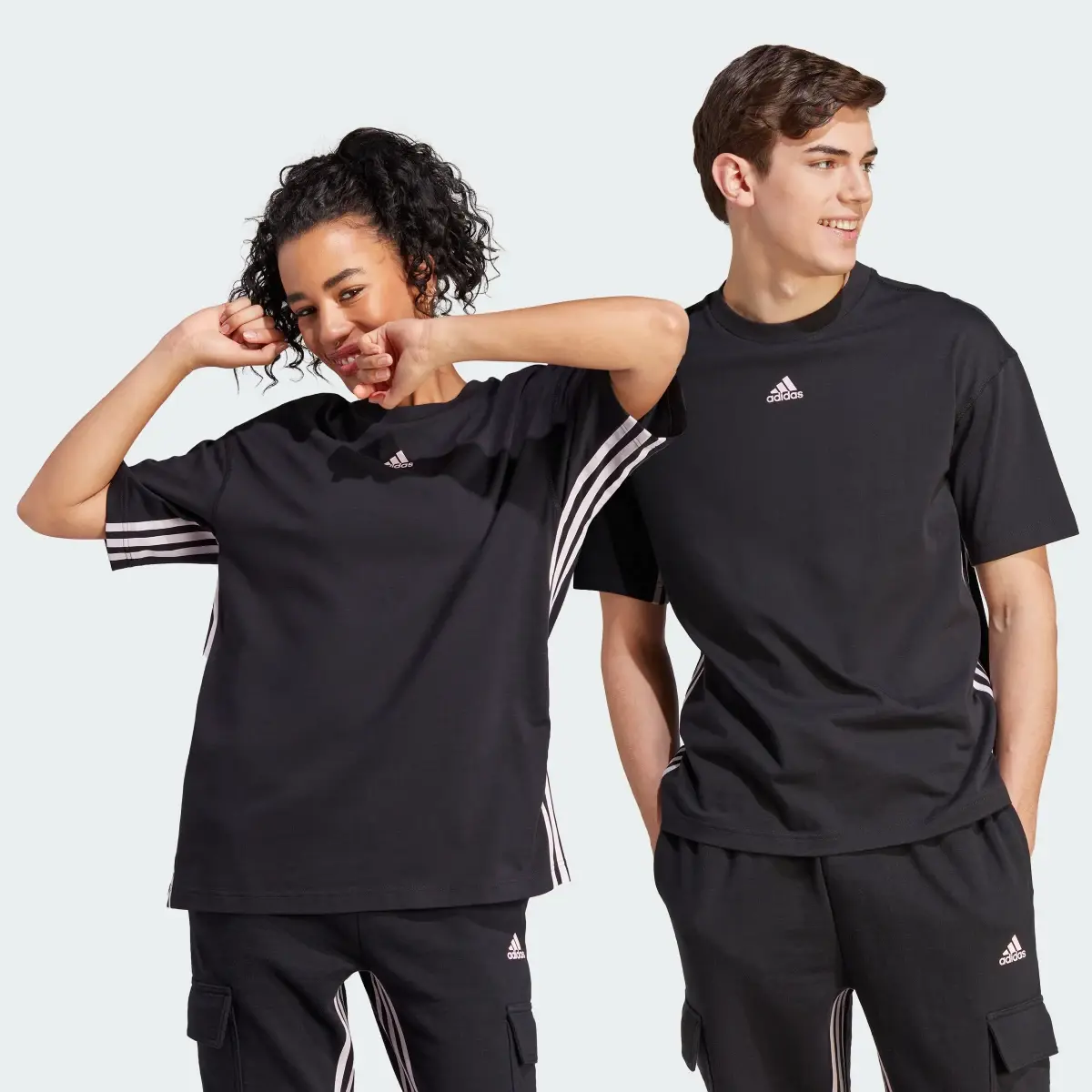 Adidas Dance 3-Stripes Cotton Boyfriend Tişört. 1