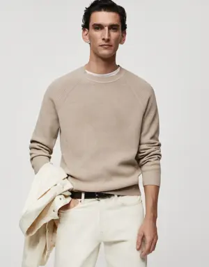 Ribbed round-neck sweater 