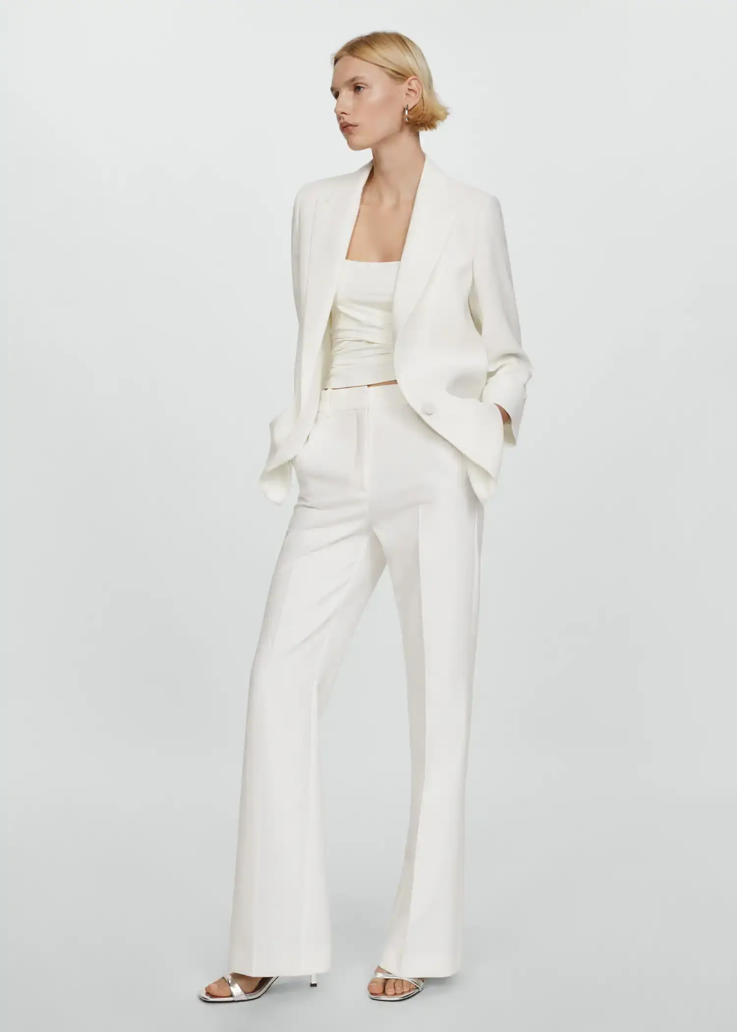 Mango Tailored jacket with turn-down sleeves . 1