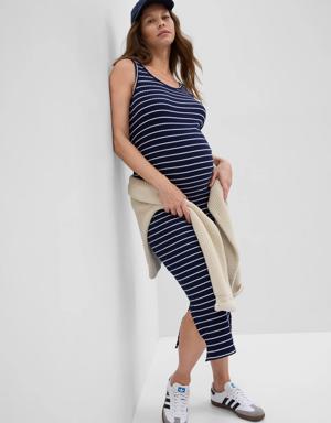 Maternity Rib Tank Dress blue