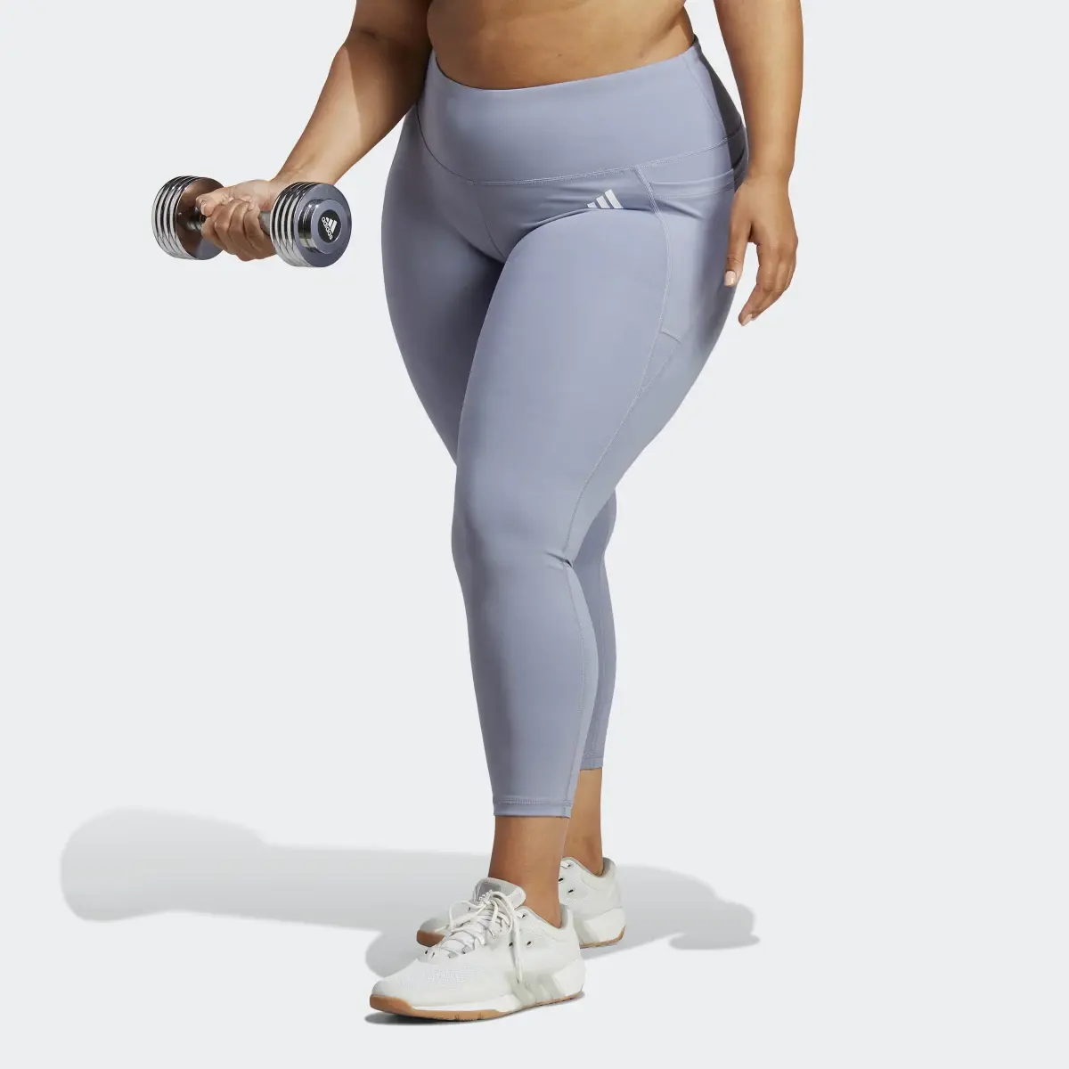 Adidas Optime Stash Pocket Training 7/8 Leggings (Plus Size). 3