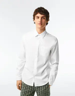 Lacoste Camisa de hombre regular fit en algodón liso