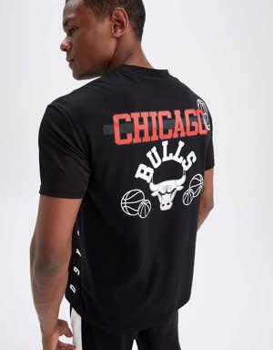 Fit NBA Chicago Bulls Regular Fit Bisiklet Yaka Tişört
