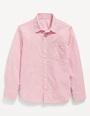 Old Navy Patterned Poplin Built-In Flex Shirt for Boys pink