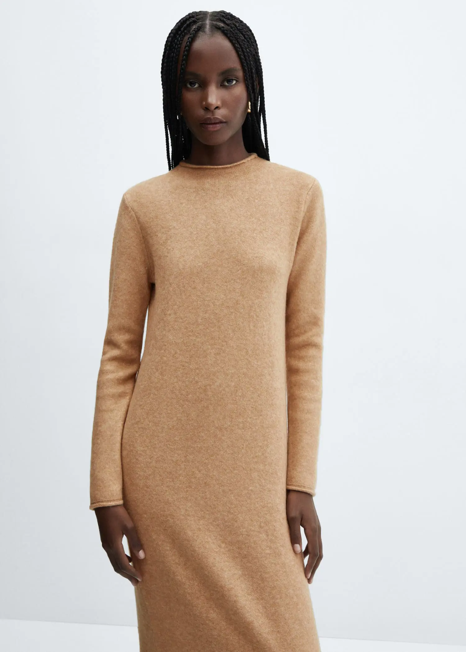 Mango Knitted Perkins neck dress. 1