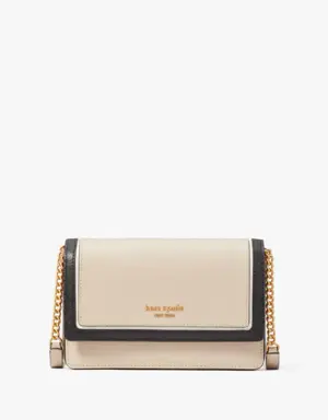 Morgan Colorblocked Flap Chain Wallet