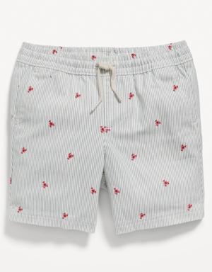 Printed Functional-Drawstring Twill Shorts for Toddler Boys red