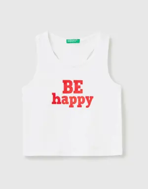 100% cotton tank top with slogan