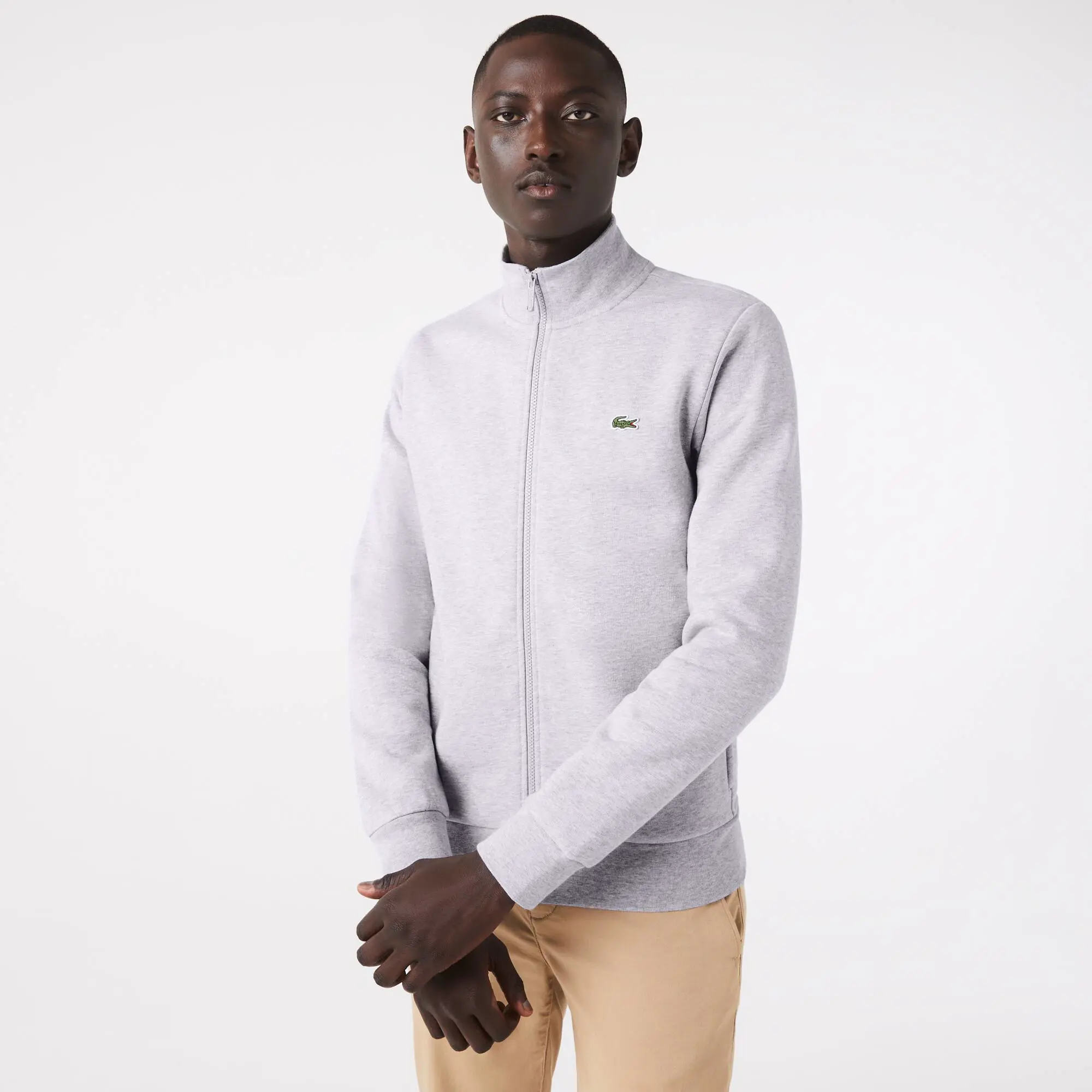 Lacoste Men's Regular Fit Brushed Fleece Zip-Up Sweatshirt. 1