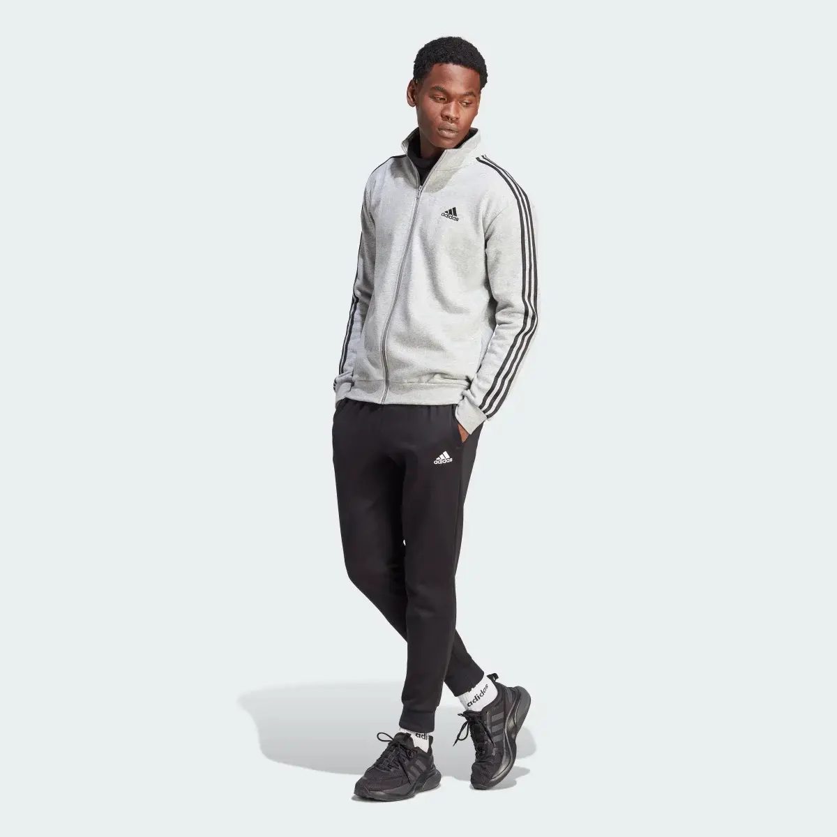 Adidas Basic 3-Stripes Fleece Track Suit. 2