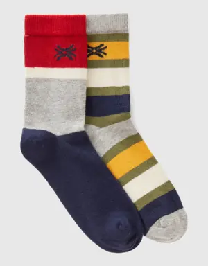 two pairs of socks in organic cotton blend