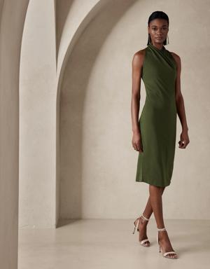 Misa Halter Midi Dress green
