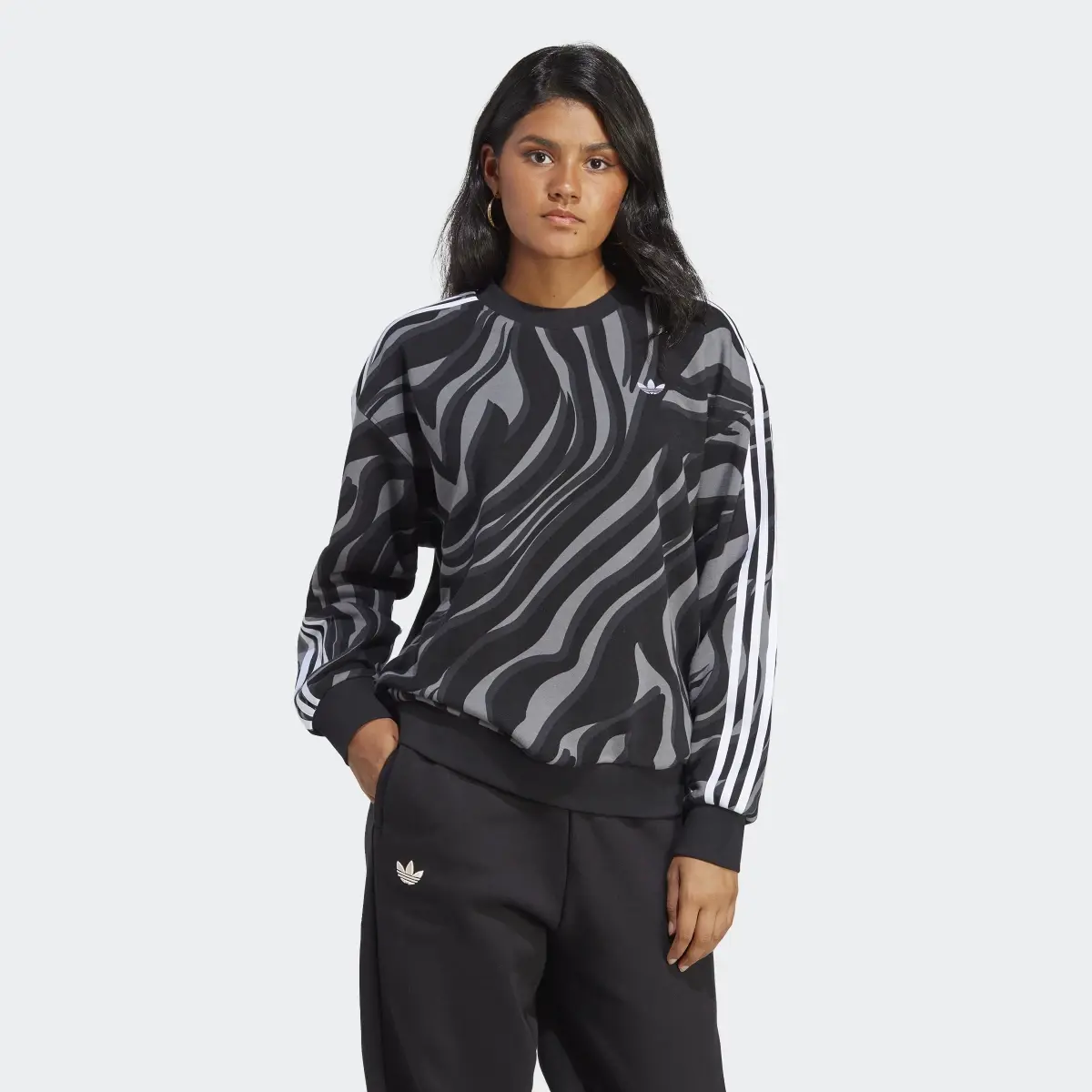 Adidas Abstract Allover Animal Print Sweatshirt. 2