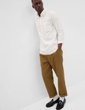 &#215 The Brooklyn Circus Adult Popover Oxford Shirt white