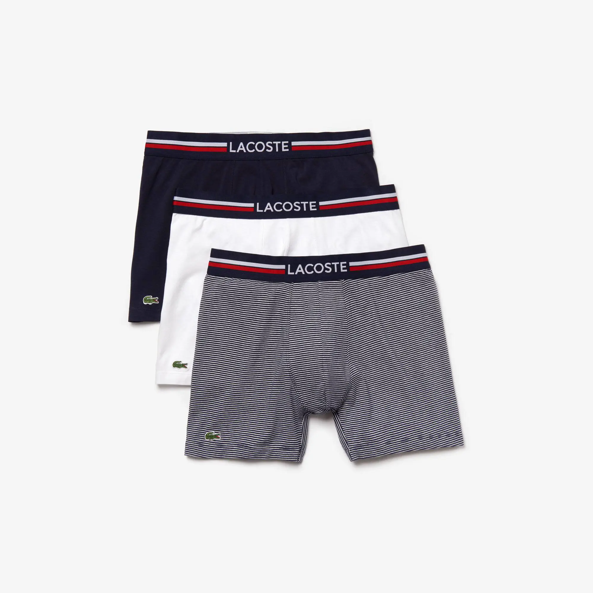 Lacoste Men’s Long Stretch Cotton Jersey Boxer Brief 3-Pack. 2