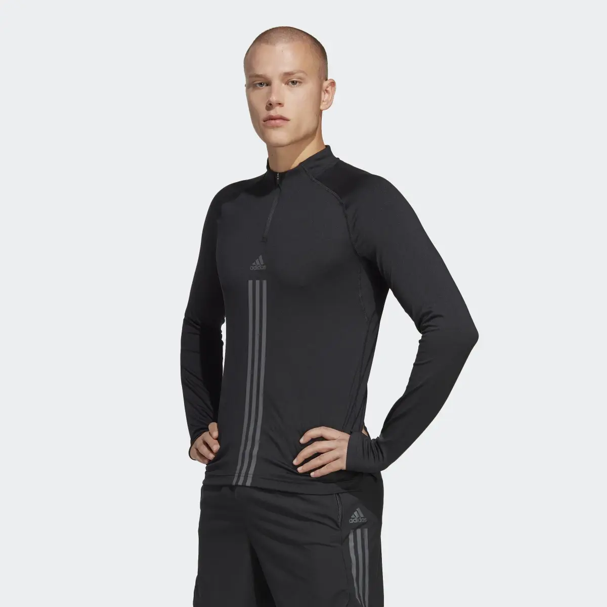 Adidas AlphaStrength 1/4 Zip Long Sleeve Top. 2