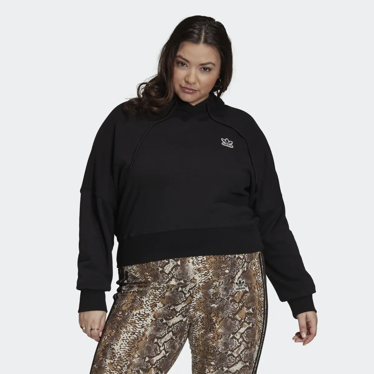 Adidas Cropped Hoodie (Plus Size). 2