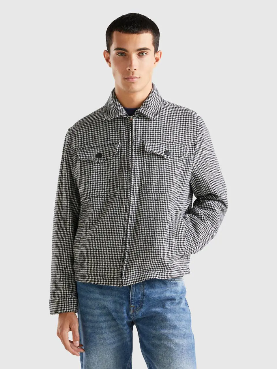 Benetton padded houndstooth jacket. 1