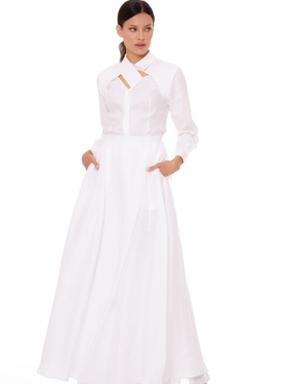 White Linen Long Skirt