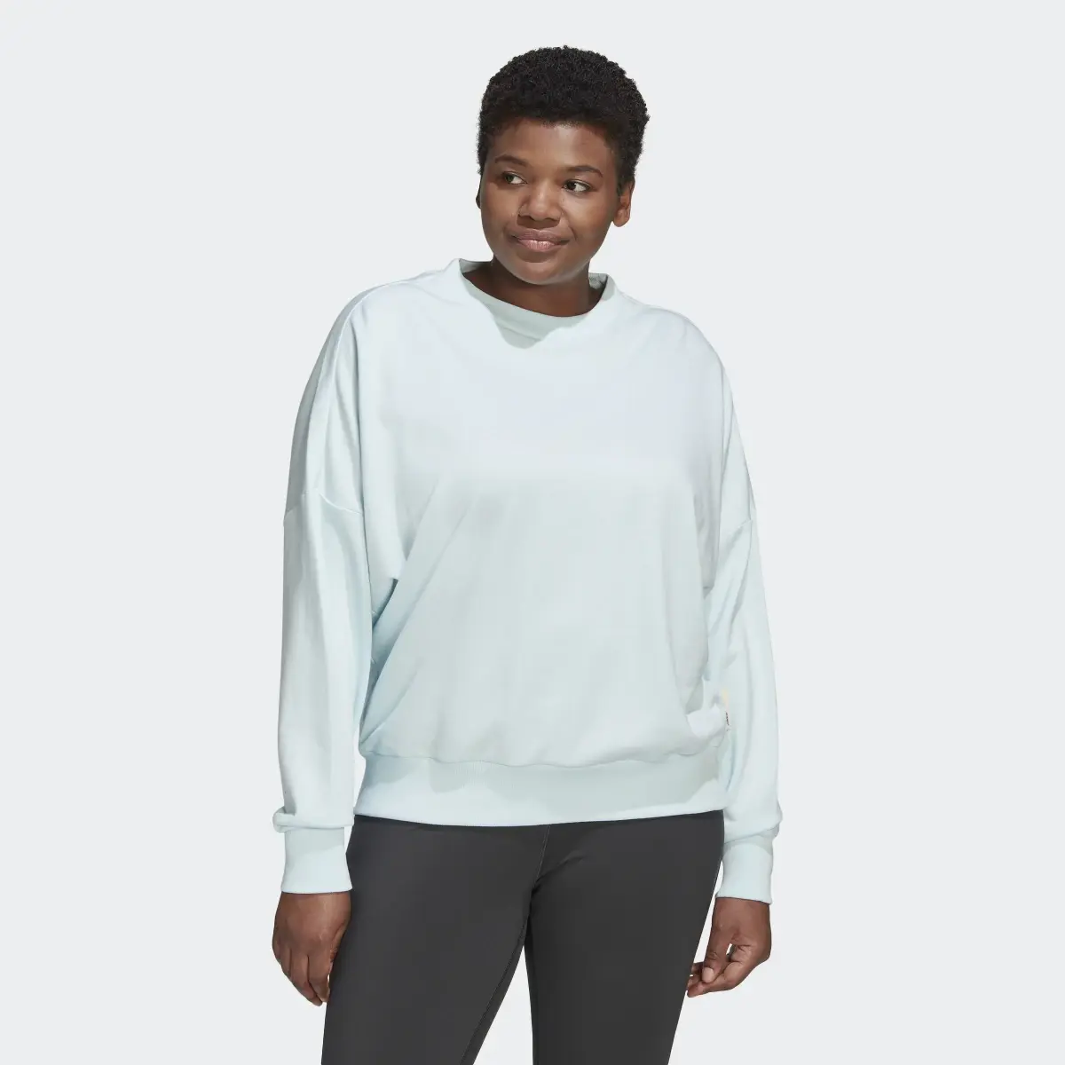 Adidas Studio Lounge Loose Sweatshirt (Plus Size). 2