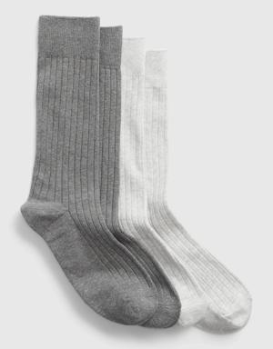 Gap Cotton Dress Socks (2-Pack) gray