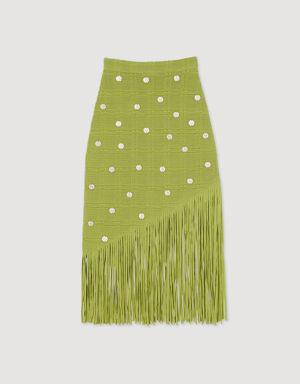 Fringed knit skirt Login to add to Wish list