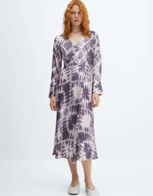 Robe tie and dye satinée