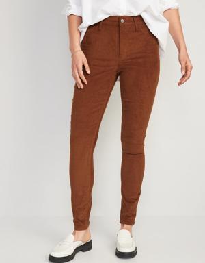 Old Navy High-Waisted Rockstar Super-Skinny Corduroy Pants for Women brown