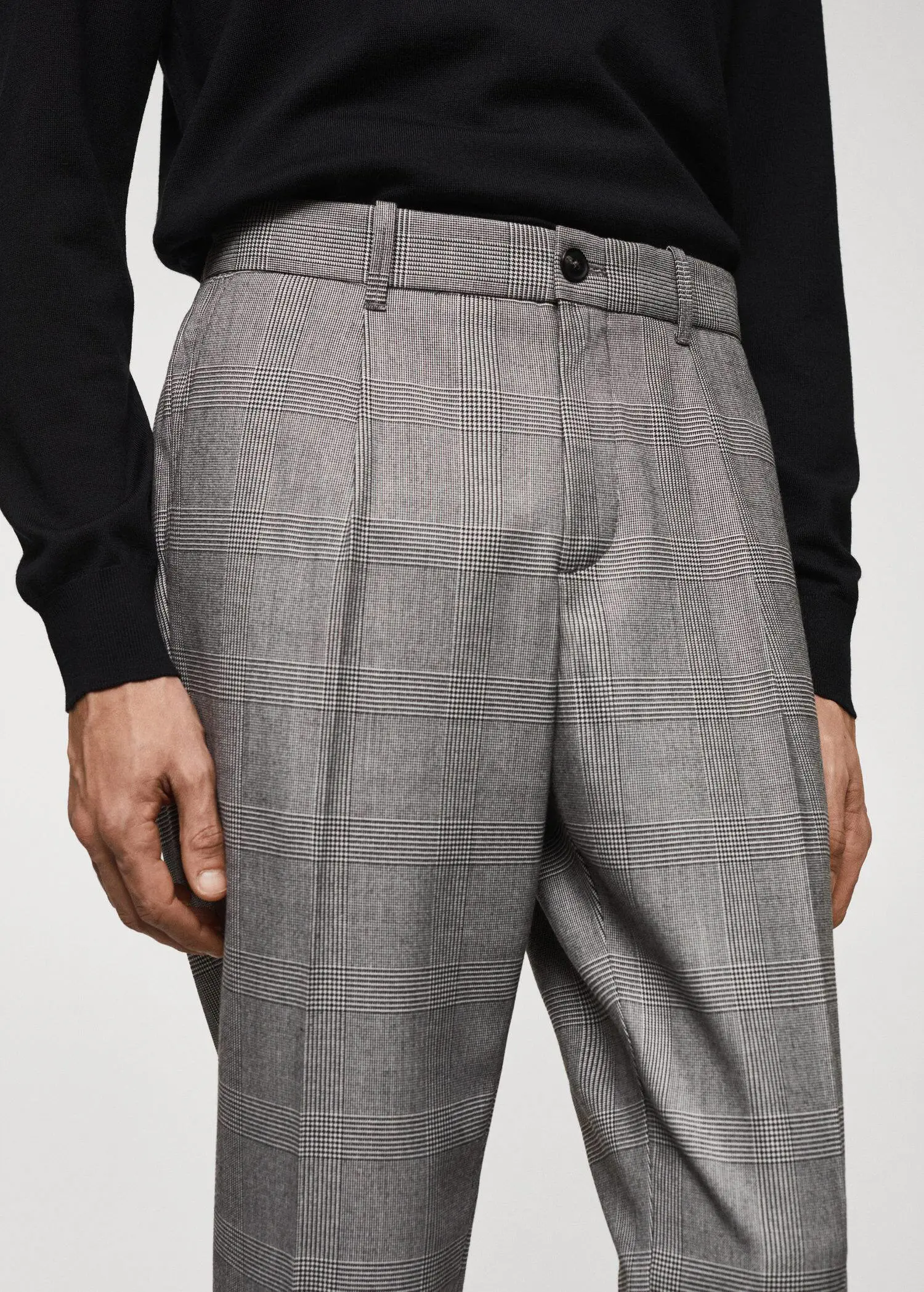 Mango Check pleated trousers. 1