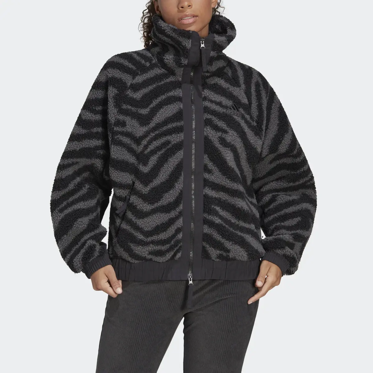 Adidas Hyperglam Fleece Zebra Jacket - HY1030