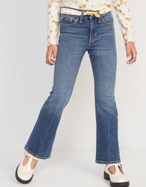 High-Waisted Flare Jeans for Girls gray