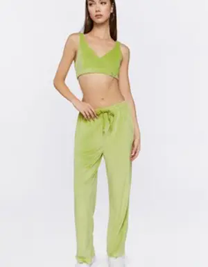 Forever 21 Crop Top &amp; Drawstring Pants Set Lime