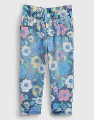 Toddler Floral Just Like Mom Jeans with Washwell multi