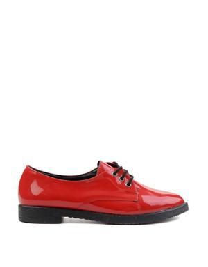 Kırmızı Rugan Kadın Oxford Ayakkabı K01641171008