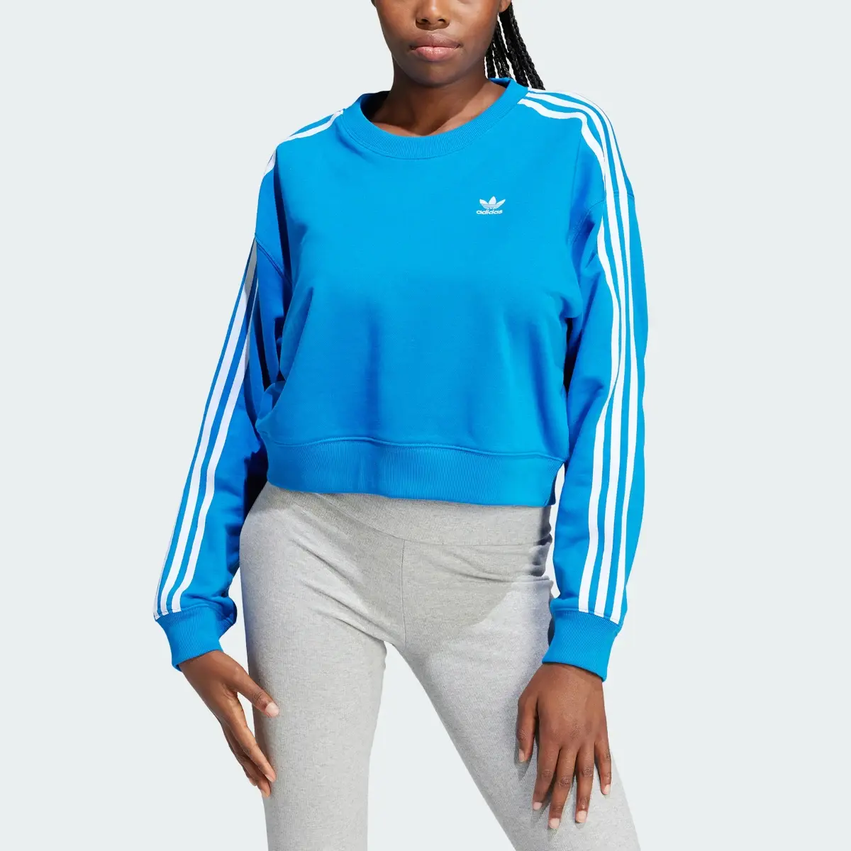 Adidas 3-Stripes Crew Sweatshirt. 1