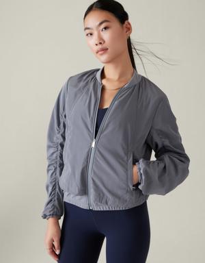 Athleta Wayfarer Bomber Jacket blue