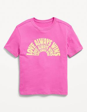 Matching Pride Gender-Neutral T-Shirt for Kids pink