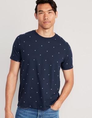 Soft-Washed Printed Crew-Neck T-Shirt for Men blue