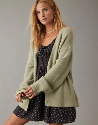 American Eagle Oversized Button-Front Cardigan. 1