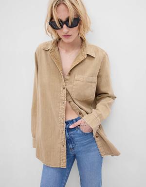 Denim Boyfriend Shirt beige