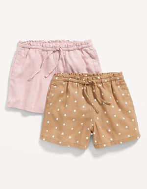 Old Navy Linen-Blend Pull-On Shorts 2-Pack for Toddler Girls pink