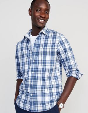 Regular-Fit Built-In Flex Patterned Everyday Shirt for Men blue