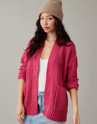 American Eagle Slouchy Chenille Cardigan. 1