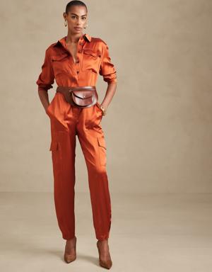 Aviator Silk Jumpsuit orange
