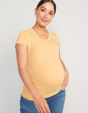 Old Navy Maternity V-Neck Side-Shirred T-Shirt yellow