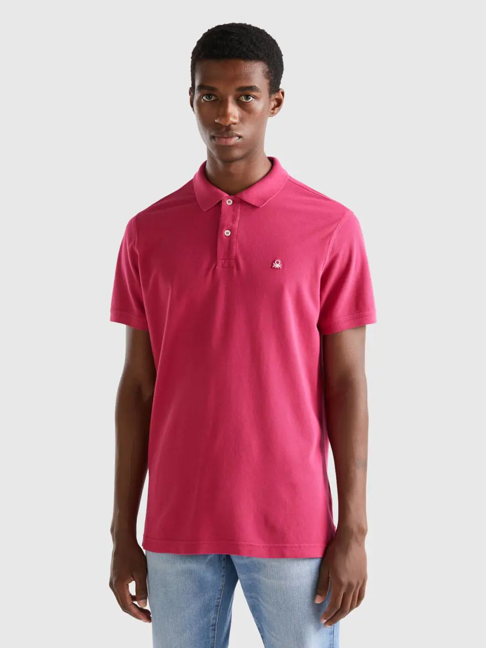 Benetton fuchsia regular fit polo. 1