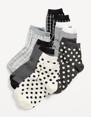 Patterned Quarter-Crew Socks 6-Pack for Women