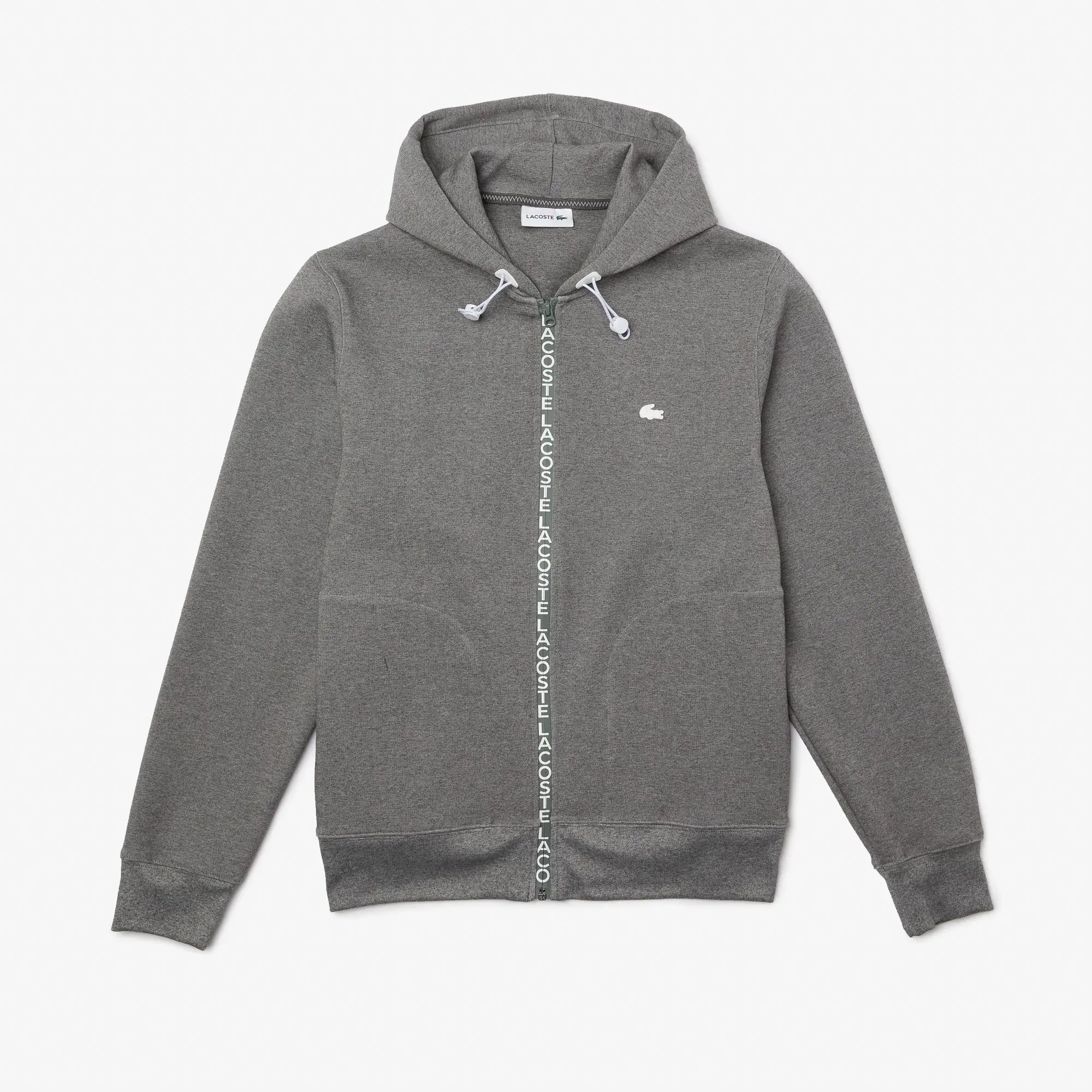 Lacoste Men’s Cotton Blend Lettered Zip-Up Hoodie. 2